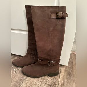 Brown Leather Knee-High Boots